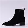 Paul Green Low Heel Pointed Chelsea Boot - Black Suede
